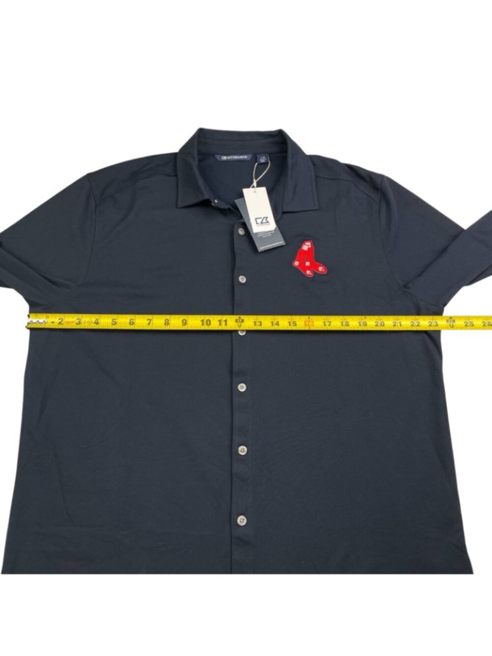 NEW Boston Red Sox x Cutter & Buck Men's Soft L/S Button Shirt Navy Blue • Large - Picture 8 of 8